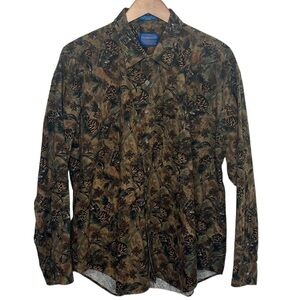 VTG Pendleton Brown Pine Cone Canoe Cotton Button Up Shirt Men's Size XL